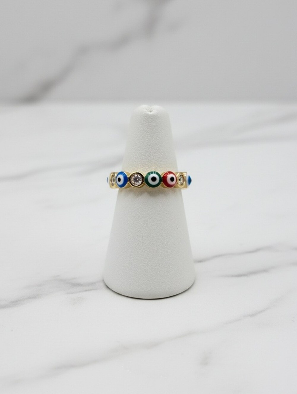 Gold Multicolor Evil Eye Ring